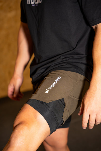 2 IN 1 SHORTS - VERDE OSCURO