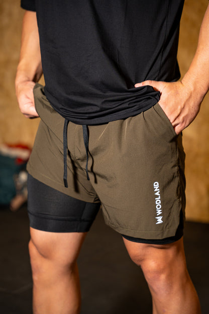 2 IN 1 SHORTS - VERDE OSCURO
